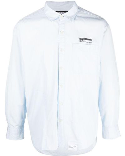 Neighborhood Logo-print Long-sleeve Shirt - White