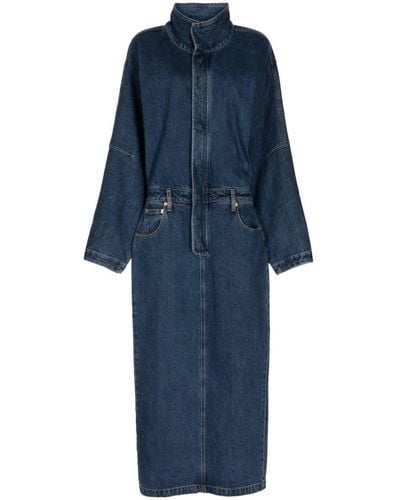 Ronny Kobo Midi-jurk Met Lange Mouwen - Blauw