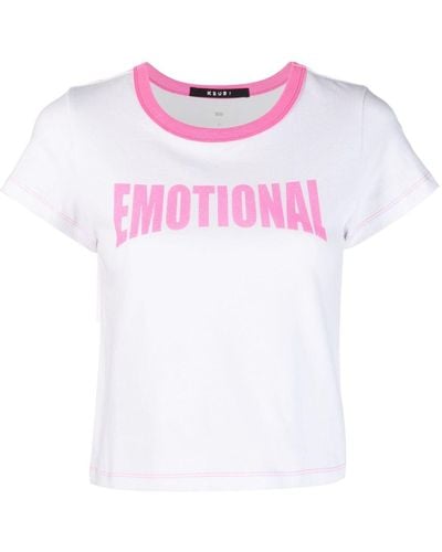 Ksubi T-shirt Met Print - Roze