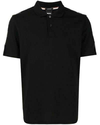 BOSS ロングスリーブポロシャツ - ブラック