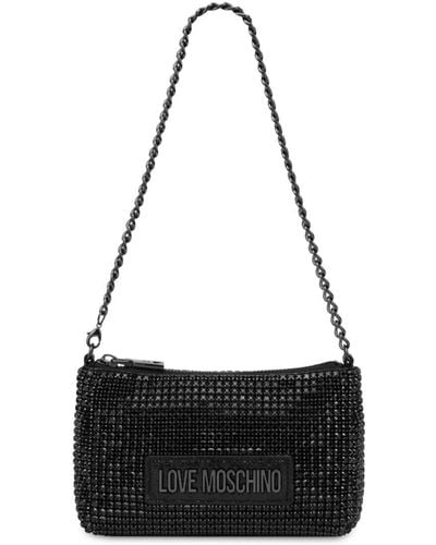 Love Moschino Crystal-embellished Shoulder Bag - Black