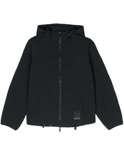 Armani Exchange Logo-jacquard Hooded Jacket - Black