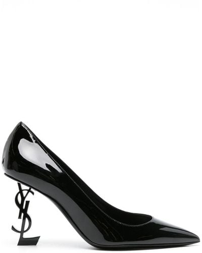 Saint Laurent Opyum 110mm Cassandre-logo Court Shoes - Black
