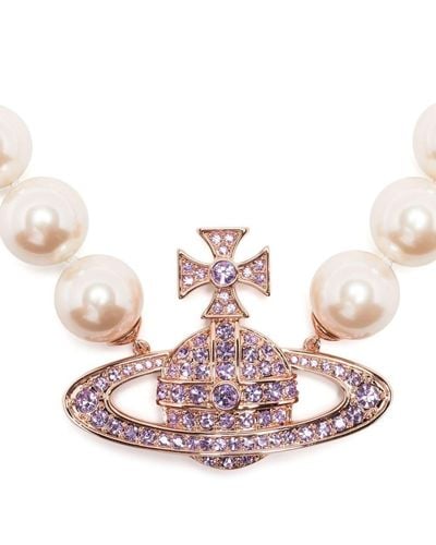 Vivienne Westwood Neysa Pearl Choker Necklace - Pink