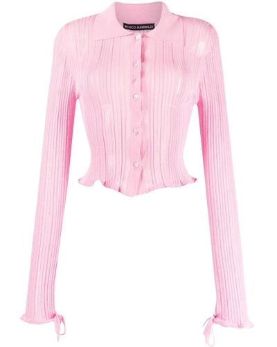 Marco Rambaldi Semi-sheer Knitted Cardigan - Pink