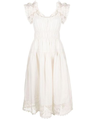 Ulla Johnson Leona Ruffled Midi Dress - White