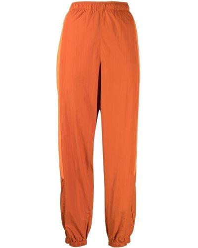 Y-3 Pantalones de chándal con panel en contraste - Naranja