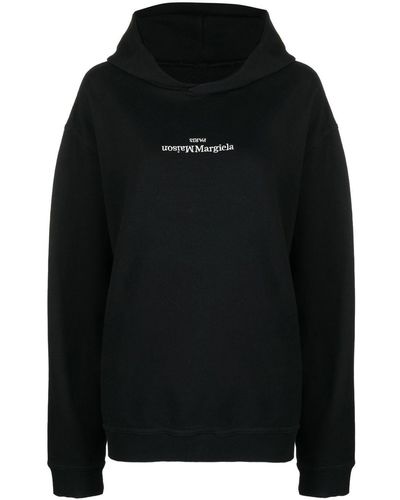 Maison Margiela Logo Cotton Hoodie - Black