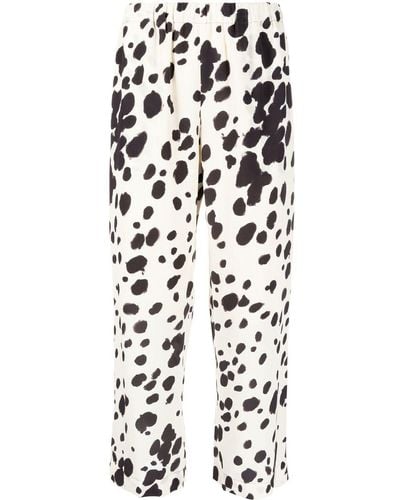 Marni Cow-print Cropped Pants - White