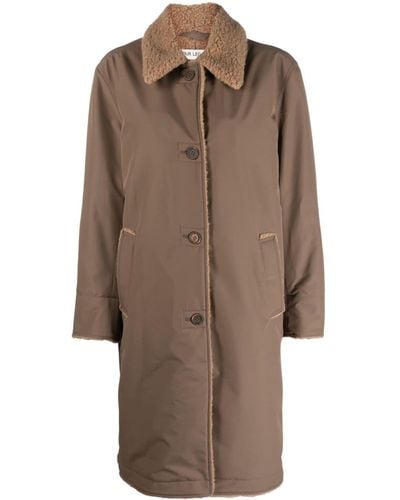 Our Legacy Faux-shearling Collar Coat - Brown