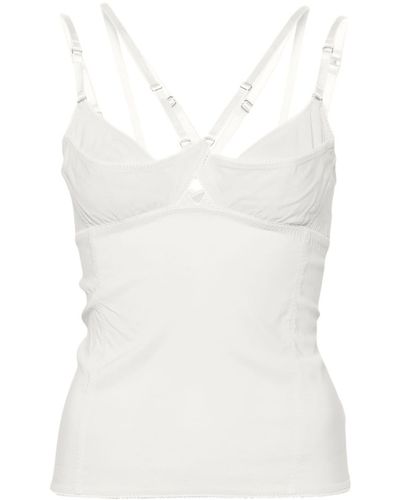 Anna October Cut-out lace-trim top - Bianco