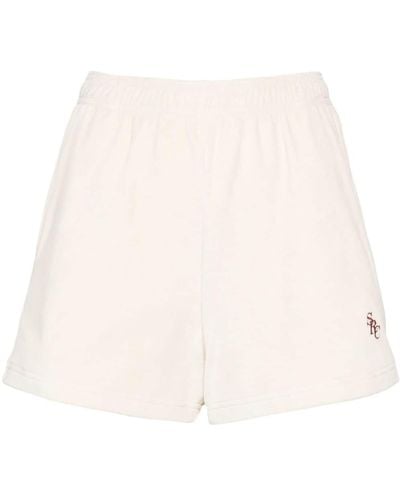 Sporty & Rich Src Velour Mini Shorts - Natural