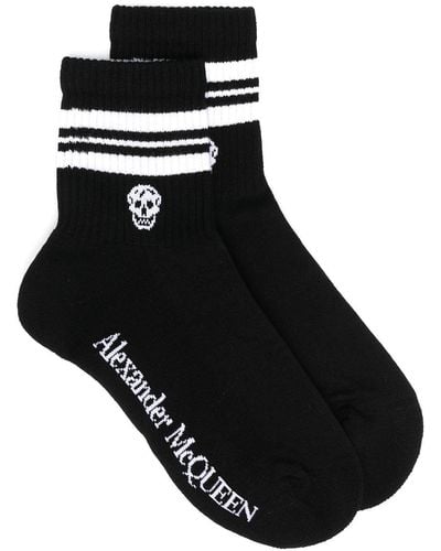 Alexander McQueen Skull Logo-print Socks - Black
