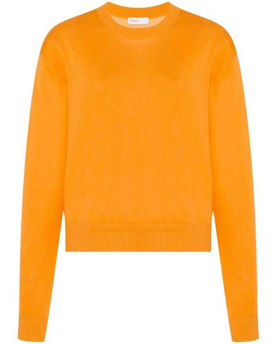 Rosetta Getty Silk-blend Crew-neck Sweater - Orange
