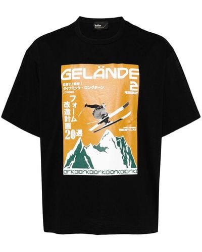 Kolor Graphic-print Cotton T-shirt - Black