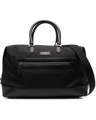 Aspinal of London Small Logo-embossed Holdall - Black