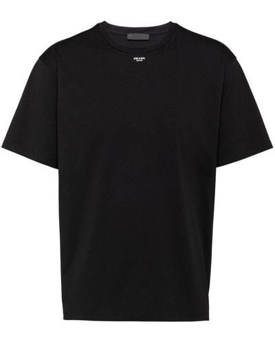 Prada Camiseta con logo estampado - Negro