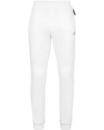 Philipp Plein Logo-appliqué Elasticated-waist Track Pants - White