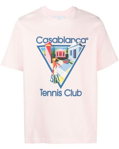 CASABLANCA T-shirt Met Print - Roze