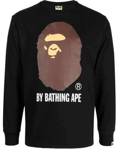 A Bathing Ape T-shirt en coton à logo imprimé - Noir