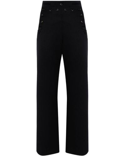 Bode Pantalon en laine vierge à coupe ample - Noir