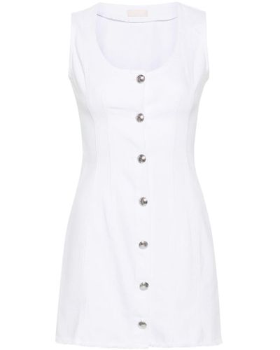 Liu Jo Mini Frayed Denim Dress - White