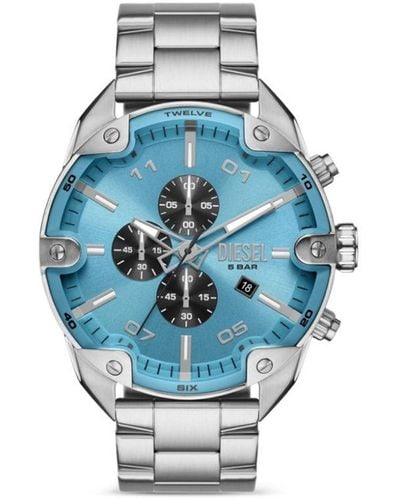 DIESEL Spiked 49 Mm Horloge - Blauw