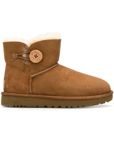 UGG Mini Bailey Button Ii Ankle Boots - Brown