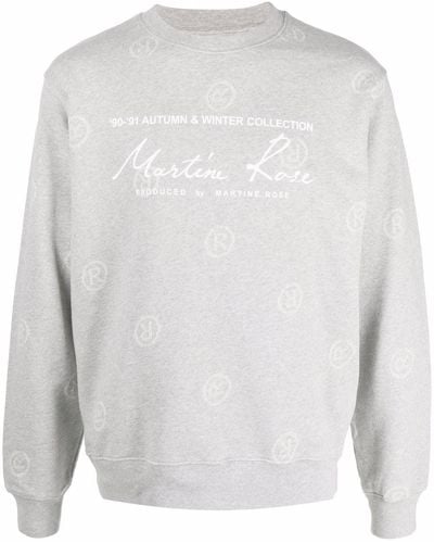 Martine Rose Logo-print Crew-neck Sweatshirt - Grey