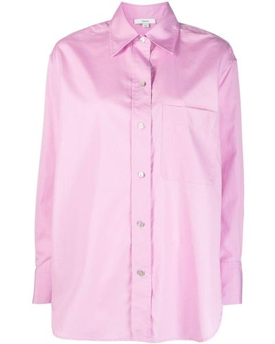 Vince Long-sleeve Cotton Shirt - Pink
