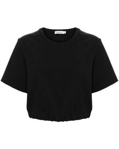 Jonathan Simkhai T-Shirt mit elastischem Bund - Schwarz