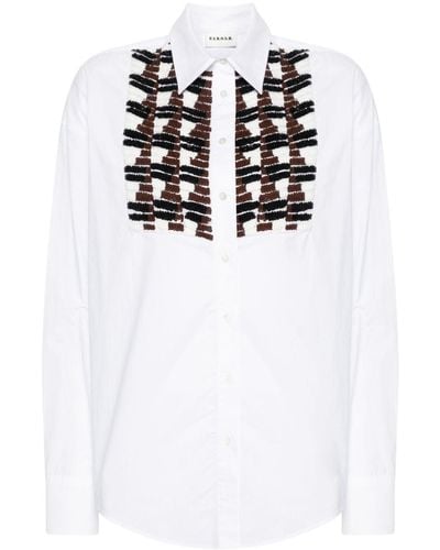 P.A.R.O.S.H. Sequinned Cotton Shirt - White