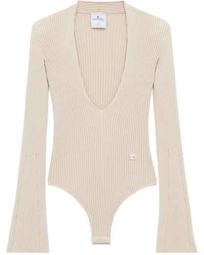 Courreges Ribbed-knit Bodysuit - White