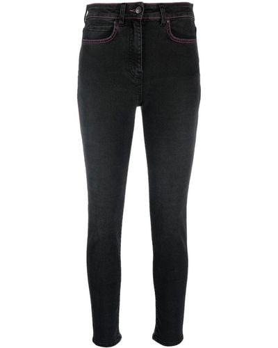 MSGM Skinny Jeans Met Tonaal Stiksel - Zwart