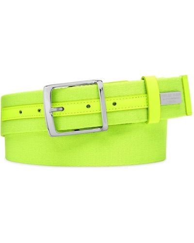 Philipp Plein Leather-trim Buckle Belt - Yellow