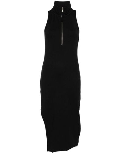 Thom Krom Decorative-stitching Side-slit Midi Dress - Black