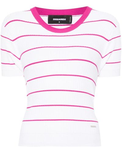 DSquared² Top a righe - Rosa