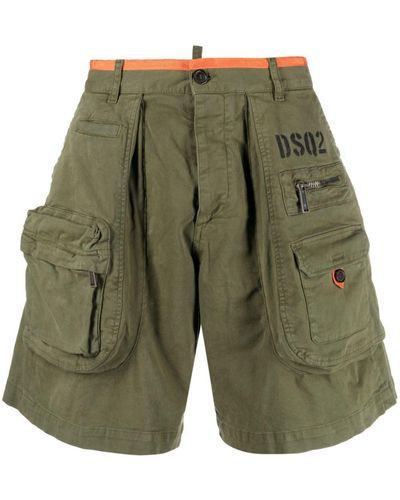 DSquared² Cargo-Shorts mit Logo-Print - Grün