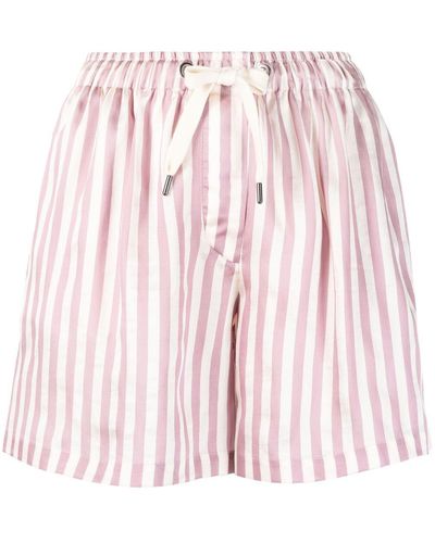 Brunello Cucinelli Striped Drawstring Mini Shorts - Pink