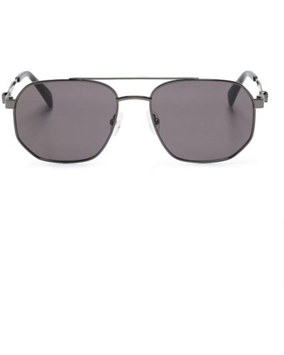 Alexander McQueen Navigator-frame Sunglasses - Grey