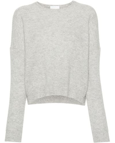 Allude Drop-shoulder Cashmere Sweater - Grey