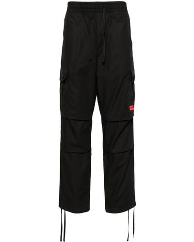 HUGO Pantalones cargo con aplique del logo - Negro