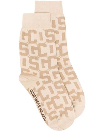 Gcds Monogram Ankle Socks - Natural