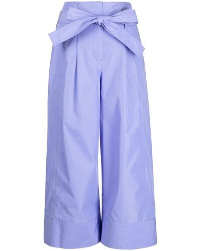 3.1 Phillip Lim Pleat-detail Cropped Trousers - Blue