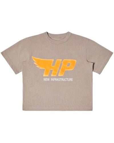 Heron Preston T-shirt en coton à logo imprimé - Gris