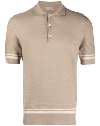 Canali Short-sleeve Cotton Polo Shirt - Natural