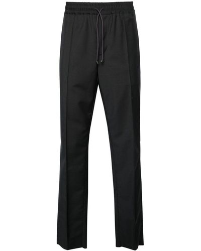 Valentino Garavani Drawstring Wool-blend Trousers - Black