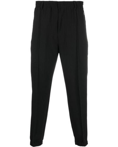 Emporio Armani Elasticated Straight-leg Pants - Black