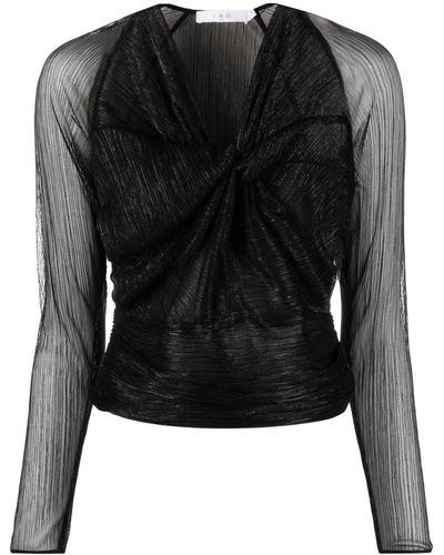 IRO Gathered-detail Long-sleeved Blouse - Black