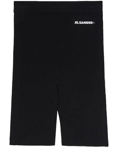 Jil Sander Pantalones cortos de compresión con logo - Negro